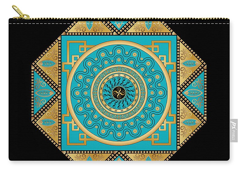 Mandala Carry-all Pouch featuring the digital art Circumplexical No 3557 by Alan Bennington
