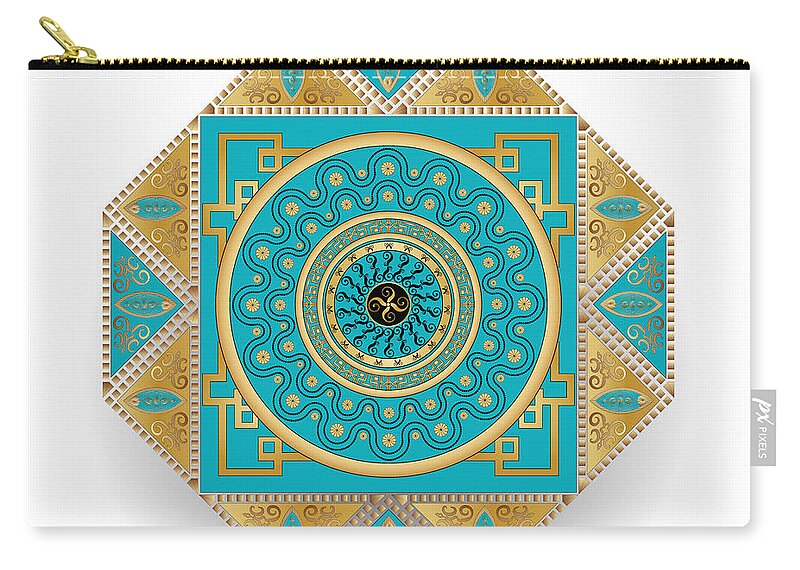 Mandala Zip Pouch featuring the digital art Circumplexical No 3558 by Alan Bennington