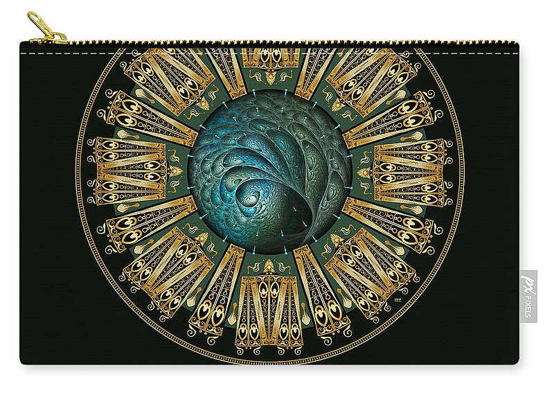 Mandala Carry-all Pouch featuring the digital art Circumplexical No 3726 by Alan Bennington