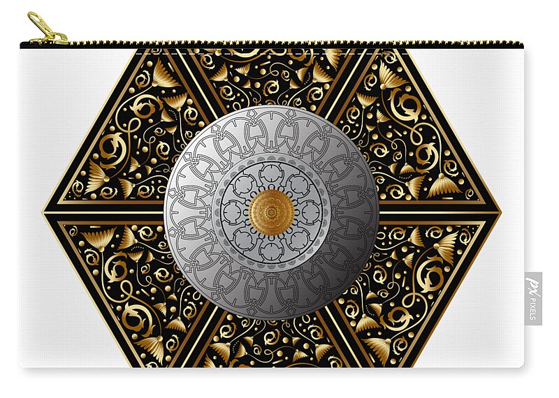 Mandala Zip Pouch featuring the digital art Circumplexical No 3854 by Alan Bennington