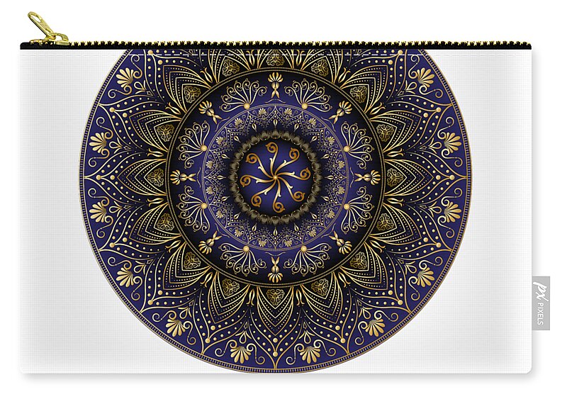 Mandala Zip Pouch featuring the digital art Circumplexical No 3960 by Alan Bennington