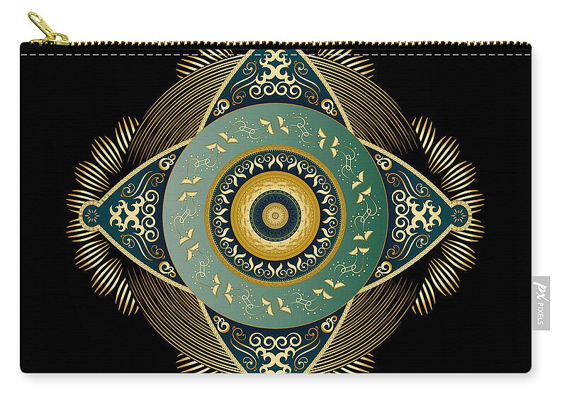 Mandala Zip Pouch featuring the digital art Circumplexical No 4068 by Alan Bennington