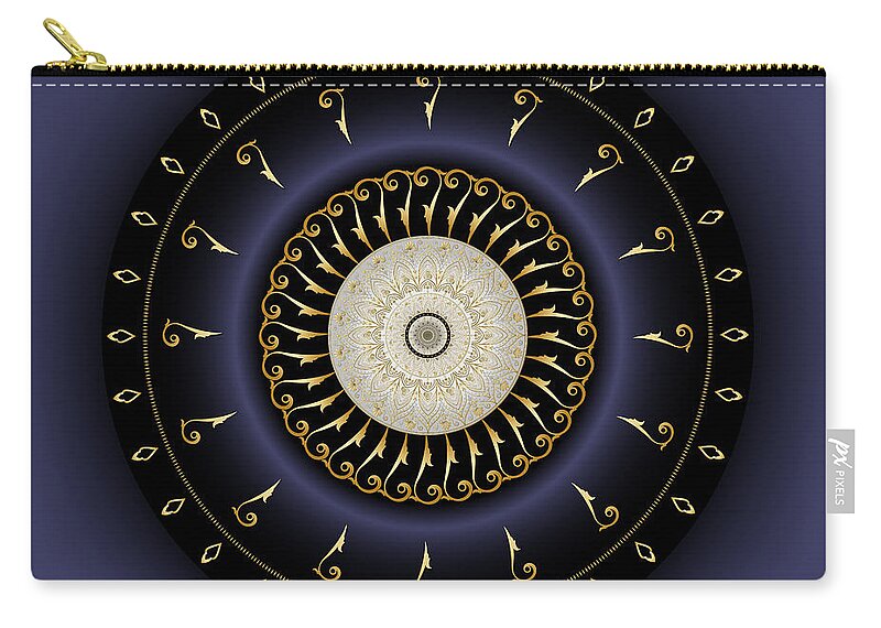 Mandala Zip Pouch featuring the digital art Circumplexical No3992 by Alan Bennington