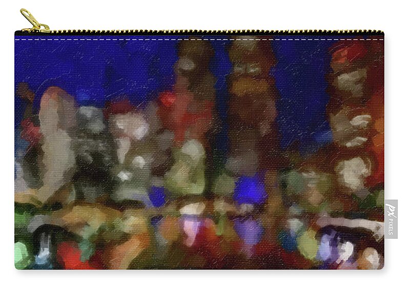 Impressionist Zip Pouch featuring the painting Cityscape by Kathie Miller