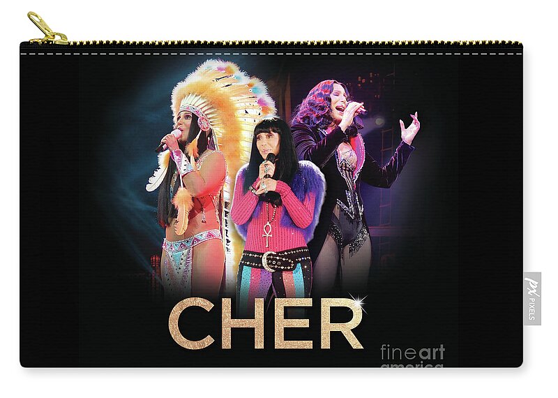 Cher Carry-all Pouch featuring the digital art Classic Cher Trio by Cher Style