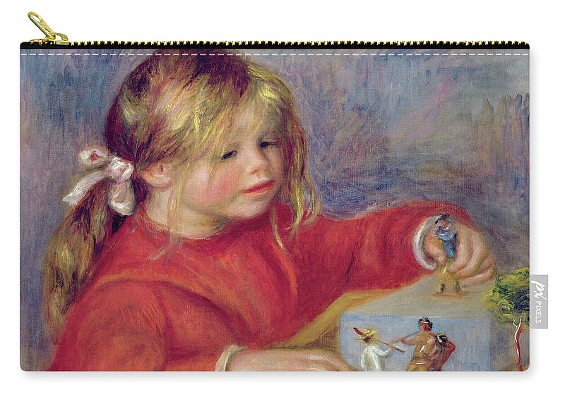 Toy Zip Pouch featuring the painting Claude Renoir at play by Pierre Auguste Renoir