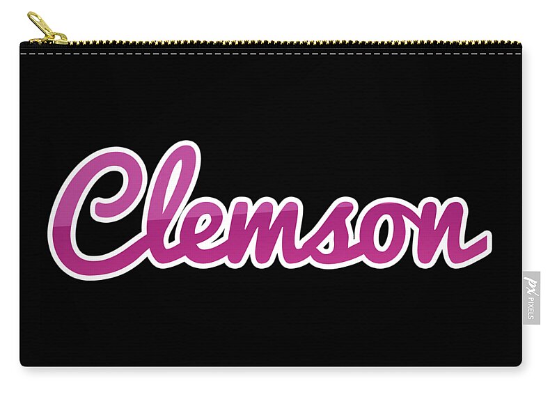 Clemson Zip Pouch featuring the digital art Clemson #Clemson by TintoDesigns