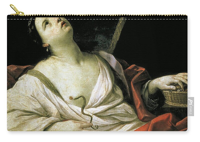 17th Century Zip Pouch featuring the painting cleopatra C. 1635 by Guido Reni
