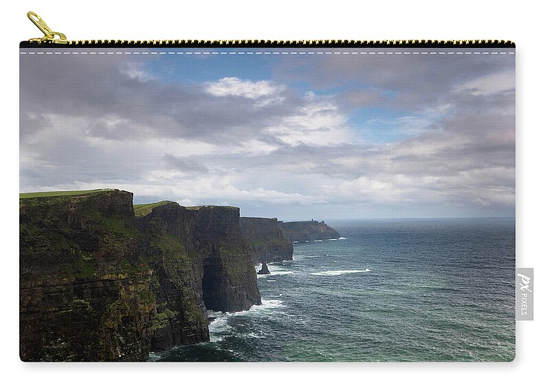Water's Edge Zip Pouch featuring the photograph Cliffs Of Mohair, Ireland by Wingmar