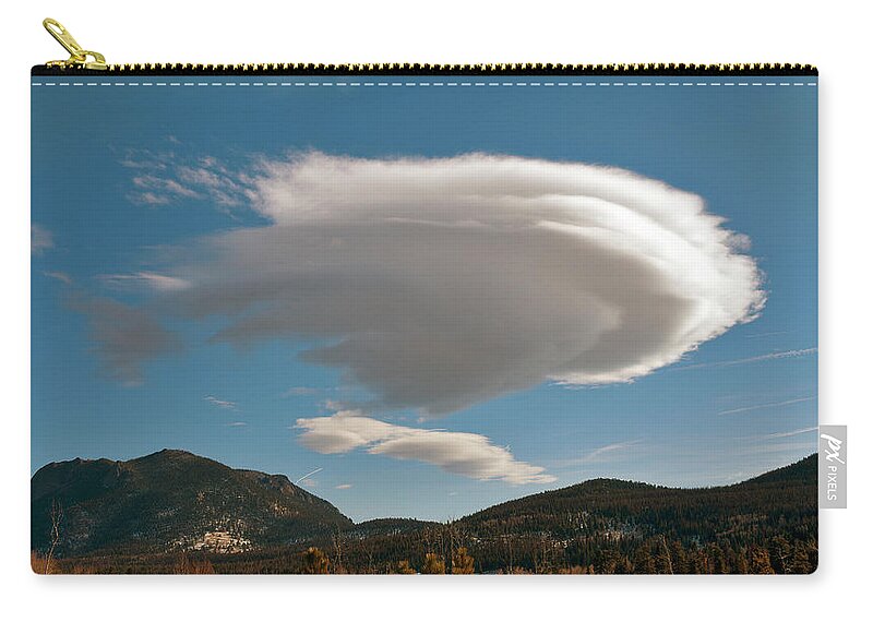 Cloud Zip Pouch featuring the photograph Cloud over Rocky Mountains by Gary Langley