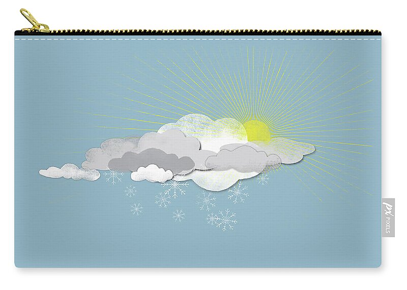 Part Of A Series Zip Pouch featuring the digital art Clouds, Sun And Snowflakes by Fstop Images - Jutta Kuss
