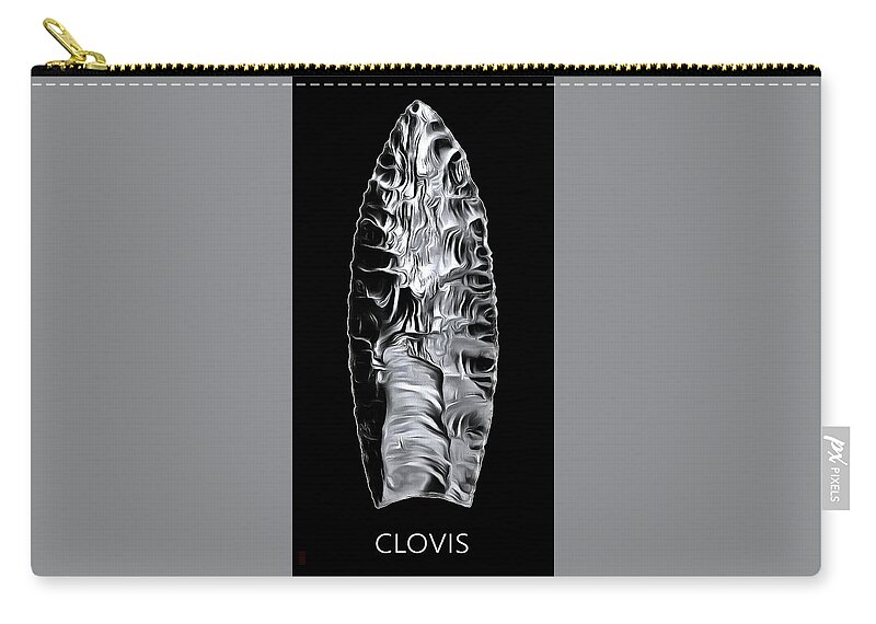 Clovis Zip Pouch featuring the digital art Clovis Point by Robert Bissett