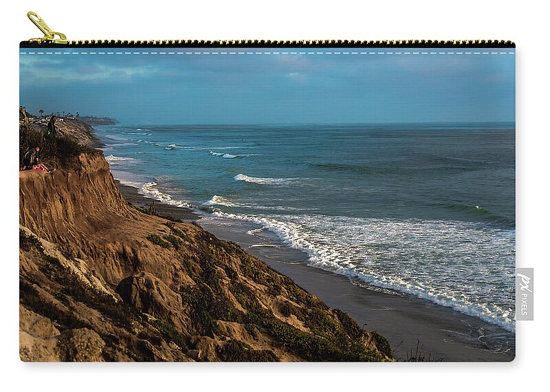 Carlsbad Zip Pouch featuring the photograph Coast of Southern California by Debra Kewley