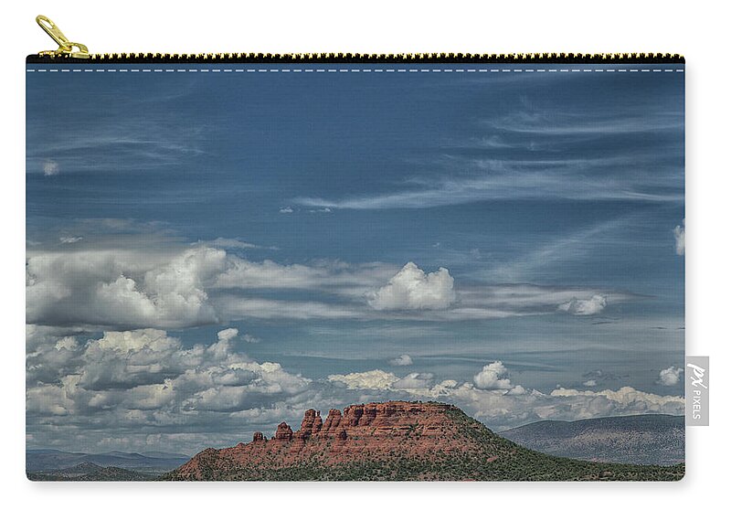  Sedona Zip Pouch featuring the photograph Cockscomb Mountain by Tom Kelly