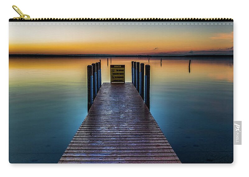Higgins Lake Zip Pouch featuring the photograph Coffee at Sunrise by Joe Holley
