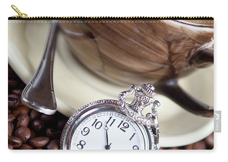 Pocket Watch Zip Pouch featuring the photograph Coffee Time by Arican