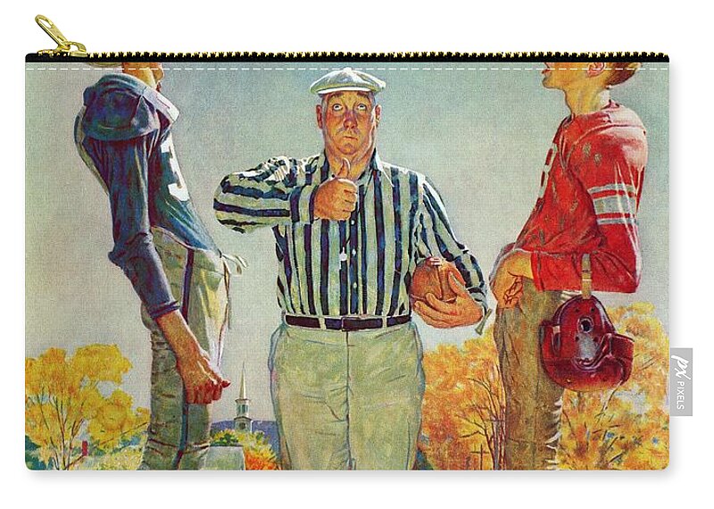 Coins Zip Pouch featuring the painting Coin Toss by Norman Rockwell