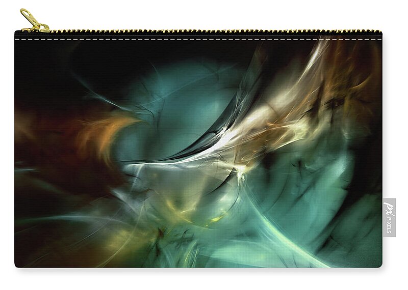 Fractal Zip Pouch featuring the digital art Cold Fusion by Scott Norris