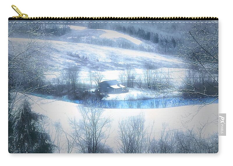  Carry-all Pouch featuring the photograph Cold Valley by Jack Wilson
