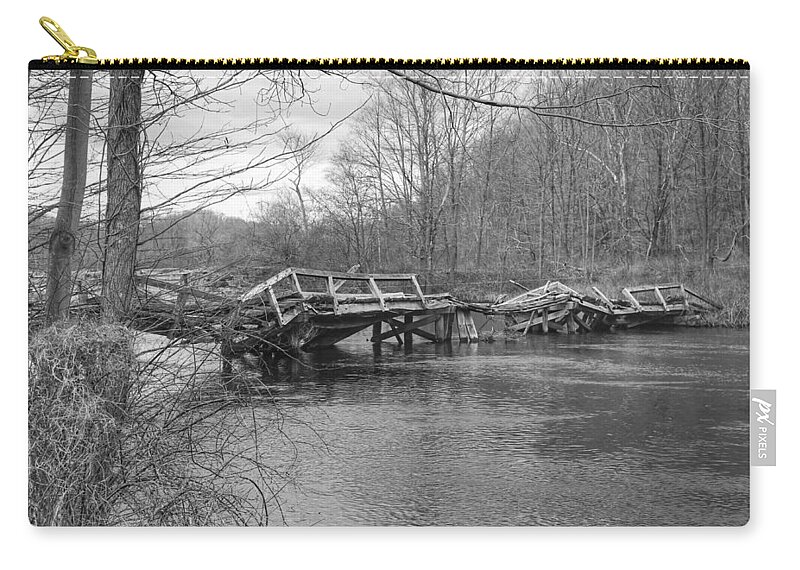 Waterloo Village Carry-all Pouch featuring the photograph Collapsed Bridge at Waterloo Village by Christopher Lotito