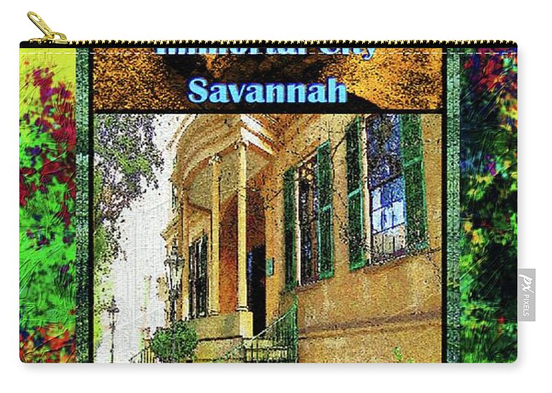 Book Cover Art Zip Pouch featuring the mixed media Collectible Dreaming Savannah Book Poster by Aberjhani