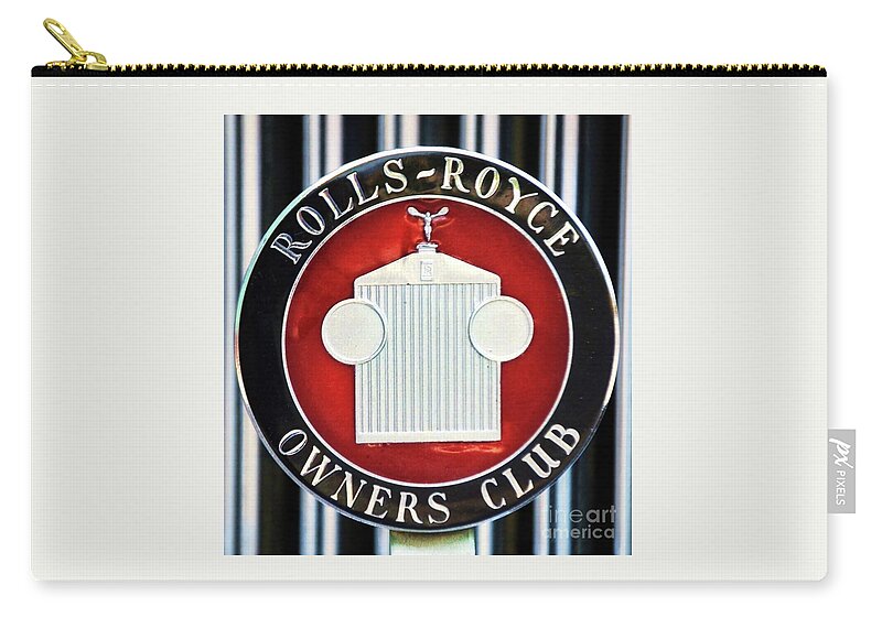 Rolls Royce Art Zip Pouch featuring the photograph Very Collectible Rolls Royce Owners Club Badge by Marcus Dagan