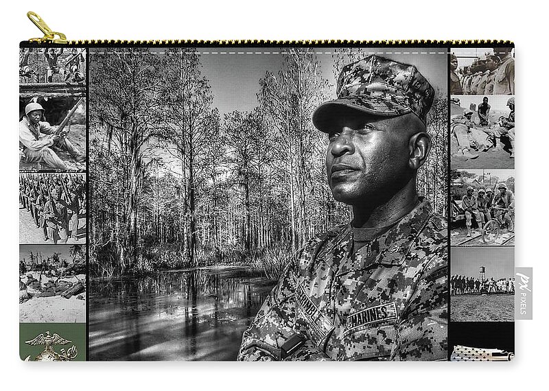  Zip Pouch featuring the photograph Colonel Trimble Collage by Al Harden