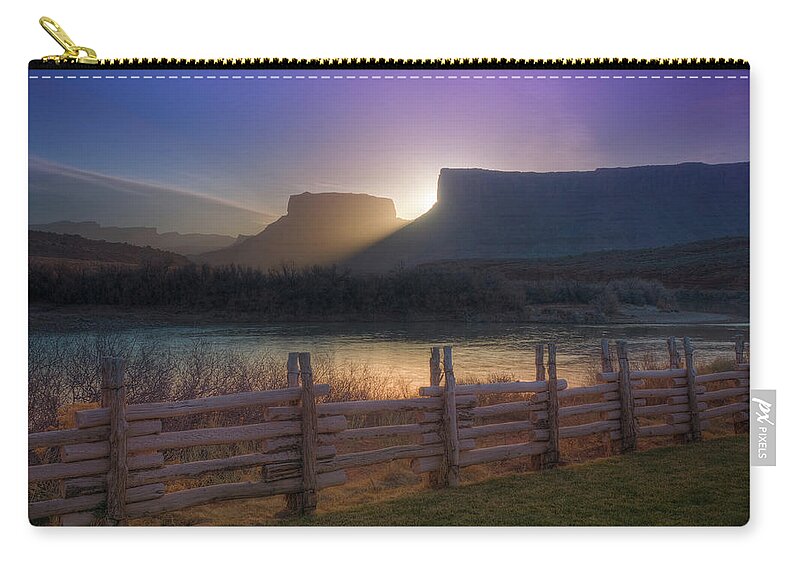 Scenics Zip Pouch featuring the photograph Colorado River Sunrise, Moab, Utah, Usa by Fotomonkee