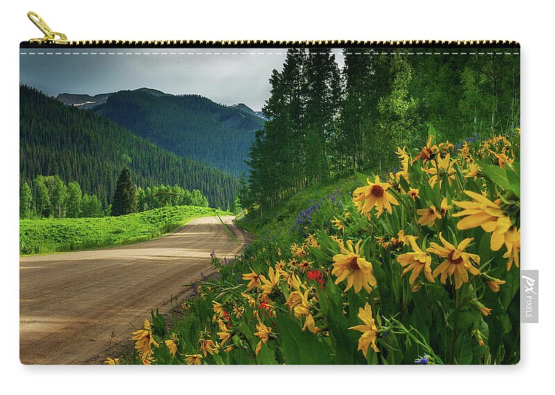 America Zip Pouch featuring the photograph Colorado Wildflowers by John De Bord