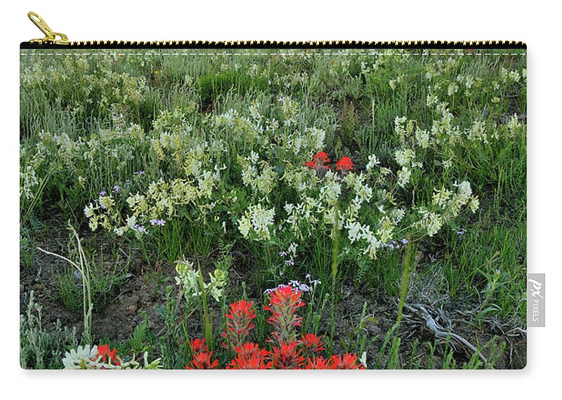 Ouray Zip Pouch featuring the photograph Colorado Wildflowers near Dallas Creek Road by Ray Mathis