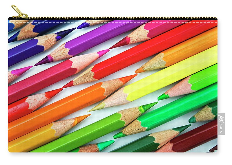 Dublin Zip Pouch featuring the photograph Colored Pencil Tips by Image By Catherine Macbride