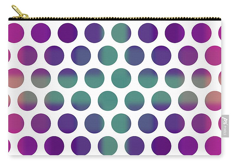 Pattern Zip Pouch featuring the mixed media Colorful Dots Pattern - Polka Dots - Pattern Design 4 - Violet, Purple, Indigo by Studio Grafiikka