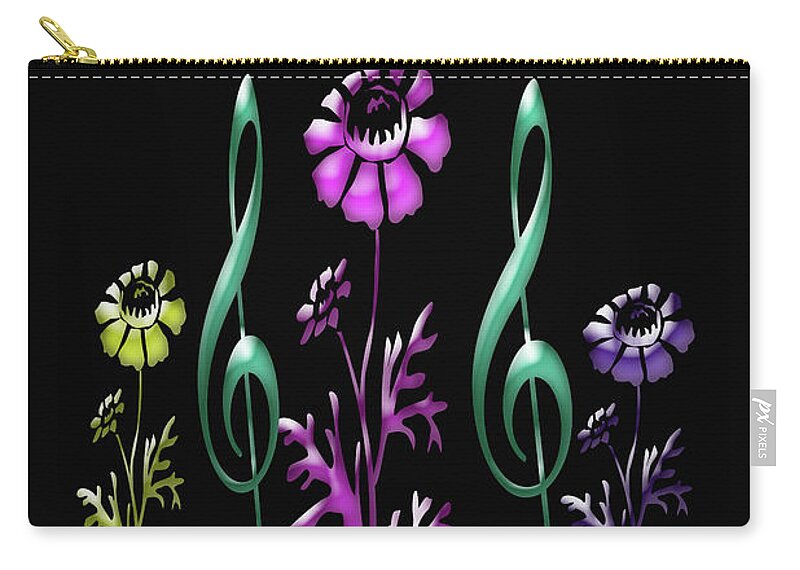Floral Zip Pouch featuring the digital art Colorful Floral Art by Aimee L Maher ALM GALLERY