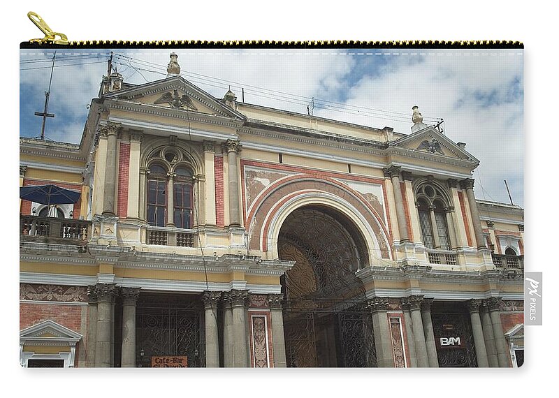 Guatemala Zip Pouch featuring the photograph Colorful Mall Entrance by Douglas Barnett
