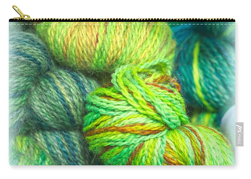 Wool Yarn Zip Pouch featuring the photograph Colorful Skeins of Yarn by Kae Cheatham