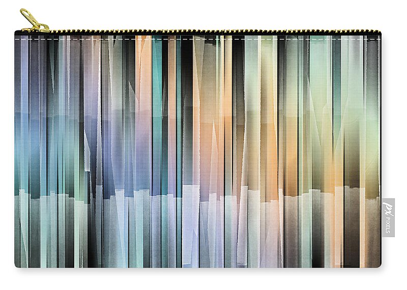 Stripes Zip Pouch featuring the digital art Colorful Textured Stripes by Phil Perkins