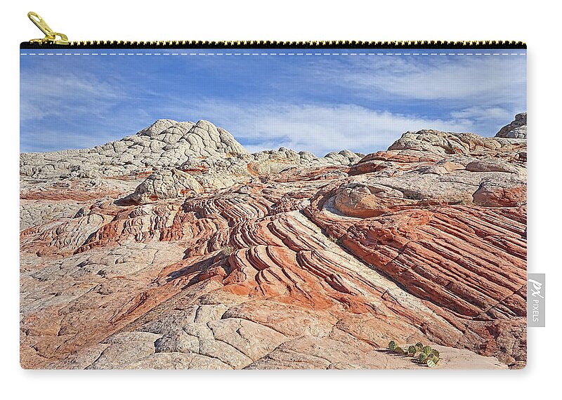 White Pocket Zip Pouch featuring the photograph Colors and Textures by Theo O'Connor