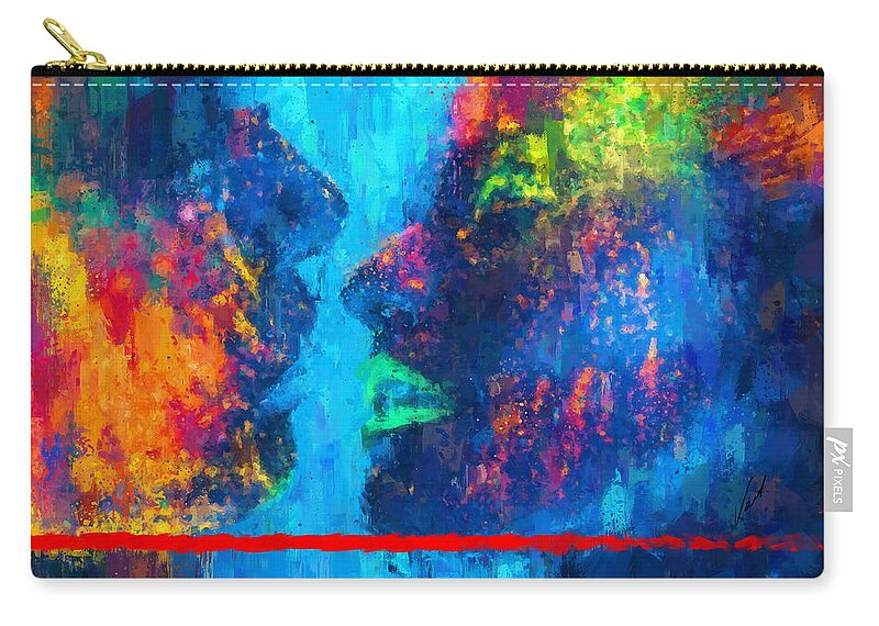 Art Carry-all Pouch featuring the painting COLORS OF LOVE - Gravity II by Vart