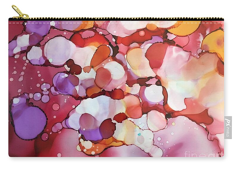 Reds Zip Pouch featuring the painting Colors Of Love by Shelley Myers