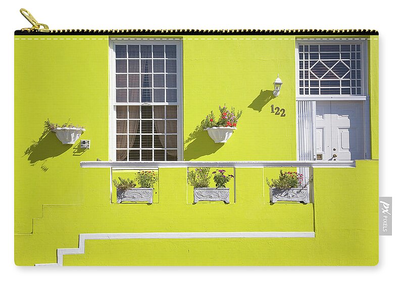 Steps Zip Pouch featuring the photograph Colourful Home In Bo Kaap, Cape Town by Hein Von Horsten