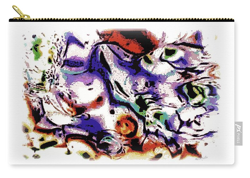 Abstract Zip Pouch featuring the mixed media Comapny's Coming by YoMamaBird Rhonda