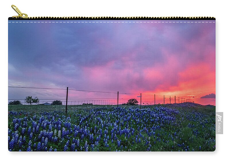 Texas Wildflowers Zip Pouch featuring the photograph Coming Storm II by Johnny Boyd
