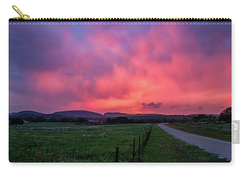 Texas Wildflowers Zip Pouch featuring the photograph Coming Storm by Johnny Boyd