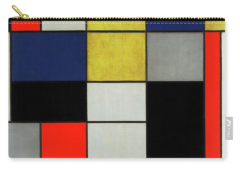 Piet Mondrian Zip Pouch featuring the painting Composition, 1919-1920 by Piet Mondrian