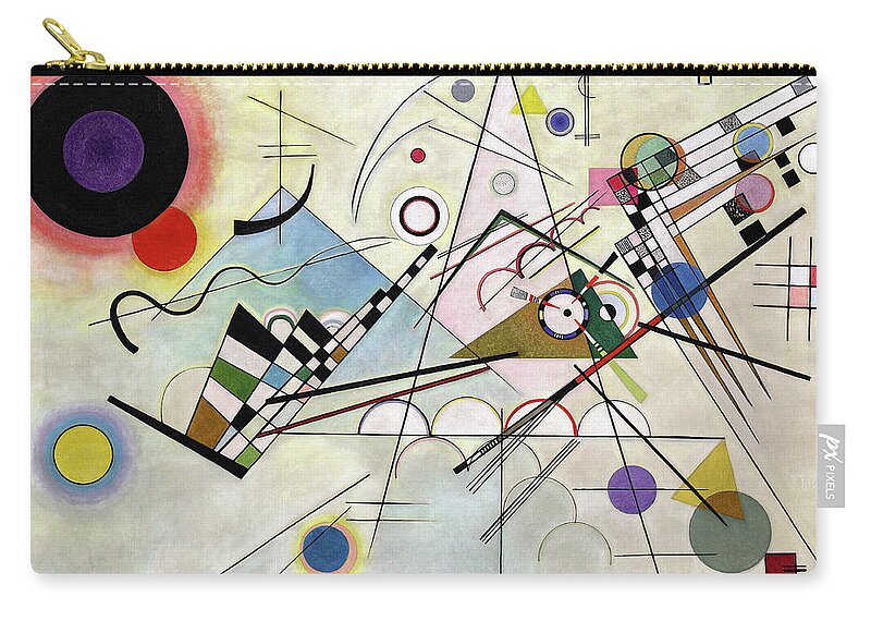 Kandinsky Composition Zip Pouch featuring the painting Composition 8 - Komposition 8 by Wassily Kandinsky