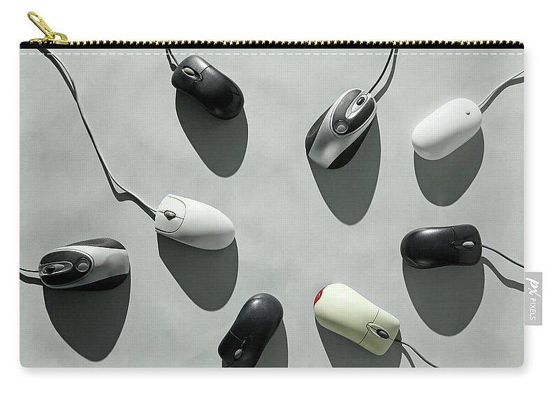 Computer Mouse Zip Pouch featuring the photograph Computer Mice by Richard Newstead