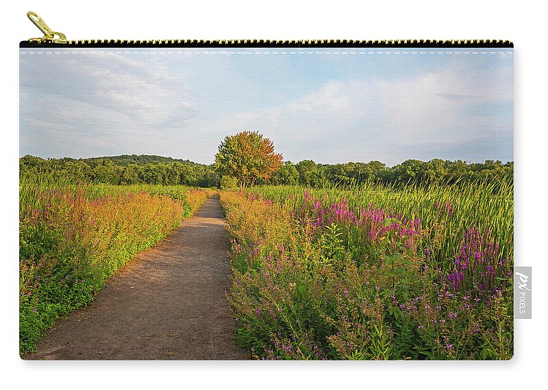 Concord Zip Pouch featuring the photograph Concord Great Meadows Lupine Pathway by Toby McGuire