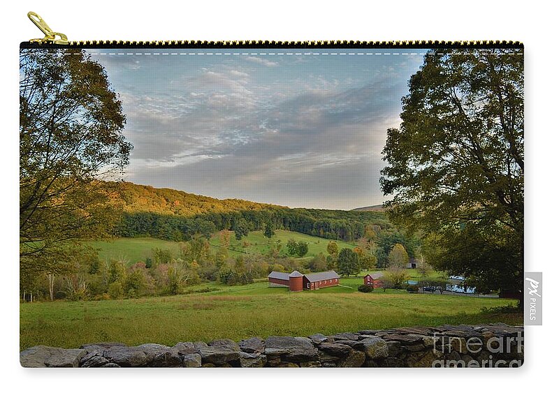 Landscape Zip Pouch featuring the photograph Connecticut Farm Meadows by Dani McEvoy