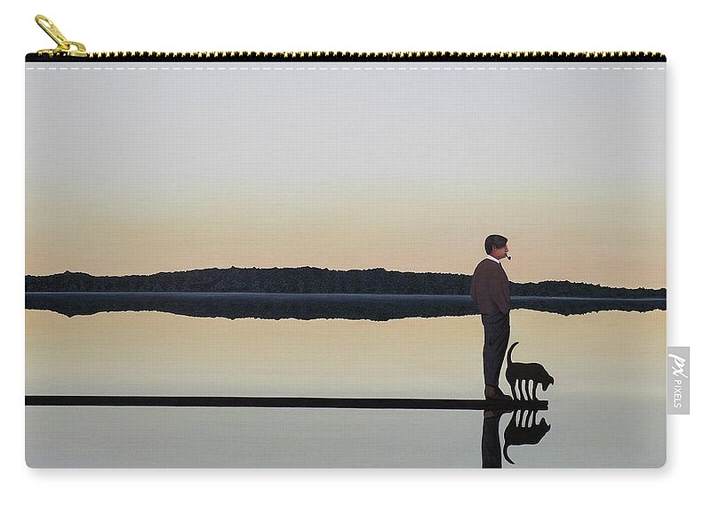 Tom Thomson Zip Pouch featuring the painting Contemplation of Tom Thomson by Kenneth M Kirsch