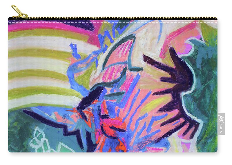  Zip Pouch featuring the painting Conundrum by Polly Castor